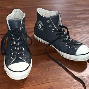 Black leather Converse